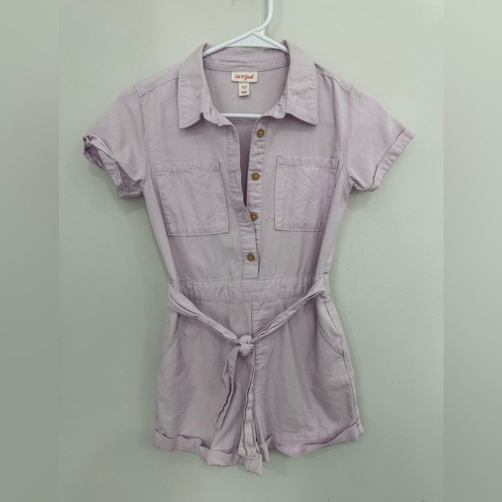 Cat & Jack Light Purple Button-Up Romper